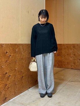 「RODE SKO（ロデスコ）のラウンドミニボストンバッグ（ボストンバッグ）」を使った、yokoo さん（レディース・156cm）の春コーディネート