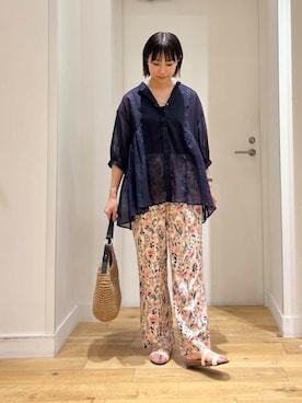 「フラワープリント」｜imari さん（レディース・156cm）の夏コーディネート