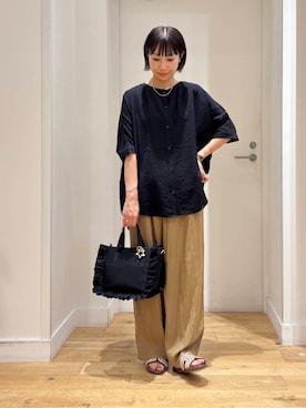 「URBAN RESEARCH DOORS（アーバンリサーチドアーズ）の『UVカット/接触冷感/吸水速乾』ドライタッチリラックスパンツ（その他パンツ）」を使った、yokoo さん（レディース・156cm）の夏コーディネート
