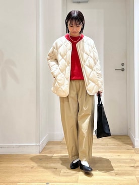 「アイテム（ダウンジャケット/コート）」を使った、yokoo さん（レディース・156cm）の秋コーディネート