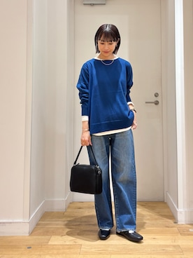 「アイテム（デニムパンツ）」を使った、yokoo さん（レディース・156cm）の秋コーディネート