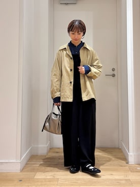 「アイテム（ステンカラーコート）」を使った、yokoo さん（レディース・156cm）の秋コーディネート