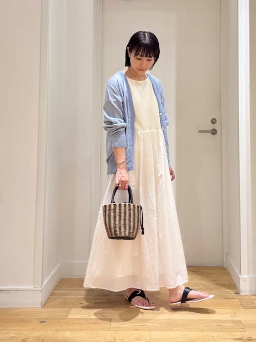 ACUOD by CHANU タンクトップ ワンピース キリスト ベージュ ギザコットンブロードスキッパーワンピース（シルバーグレー