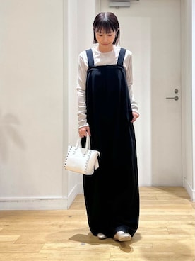 「骨格ウェーブ」｜「アイテム（オールインワン・サロペット）」を使った、yokoo さん（レディース・156cm）の夏コーディネート