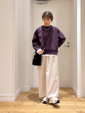 「FORK&SPOON（フォークアンドスプーン）のFORK&SPOON　ラナテックイージースカート（スカート）」を使った、yokoo さん（レディース・156cm）の秋コーディネート
