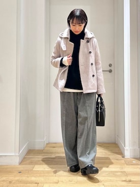 「URBAN RESEARCH DOORS（アーバンリサーチドアーズ）のタートルネックニット（ニット/セーター）」を使った、yokoo さん（レディース・156cm）の冬コーディネート