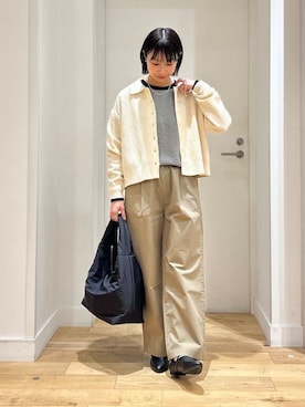 「URBAN RESEARCH DOORS（アーバンリサーチドアーズ）のクッショントート（トートバッグ）」を使った、yokoo さん（レディース・156cm）の冬コーディネート