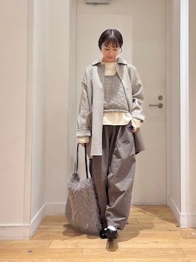 「アイテム（トートバッグ）」を使った、yokoo さん（レディース・156cm）の秋コーディネート