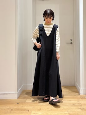 「アイテム（ジャンパースカート）」を使った、yokoo さん（レディース・156cm）の夏コーディネート