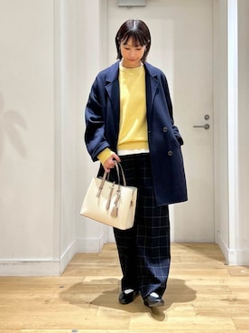 「URBAN RESEARCH DOORS（アーバンリサーチドアーズ）のウールリバーテーラードコート（その他アウター）」を使った、yokoo さん（レディース・156cm）の秋コーディネート