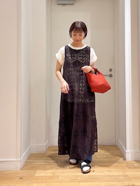 「RODE SKO（ロデスコ）のアイテム」を使った、yokoo さん（レディース・156cm）の夏コーディネート