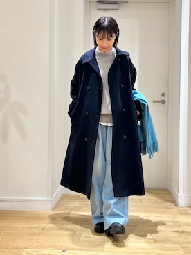 「URBAN RESEARCH DOORS（アーバンリサーチドアーズ）のピンタックフリルスタンドカラーブラウス（シャツ/ブラウス）」を使った、yokoo さん（レディース・156cm）の冬コーディネート
