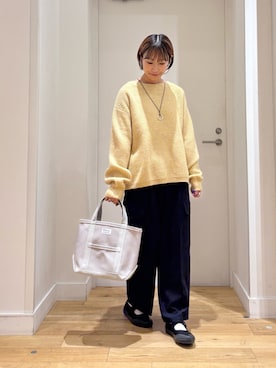 「アイテム（バレエシューズ）」を使った、yokoo さん（レディース・156cm）の秋コーディネート