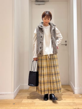 「アイテム（ベスト）」を使った、yokoo さん（レディース・156cm・30代）の秋コーディネート