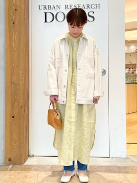 「春カラー」｜「アイテム（カバーオール）」を使った、imari さん（レディース・156cm）の冬コーディネート