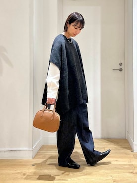 「SMELLY（スメリー）のアイテム（ピアス（両耳用））」を使った、yokoo さん（レディース・156cm）の秋コーディネート