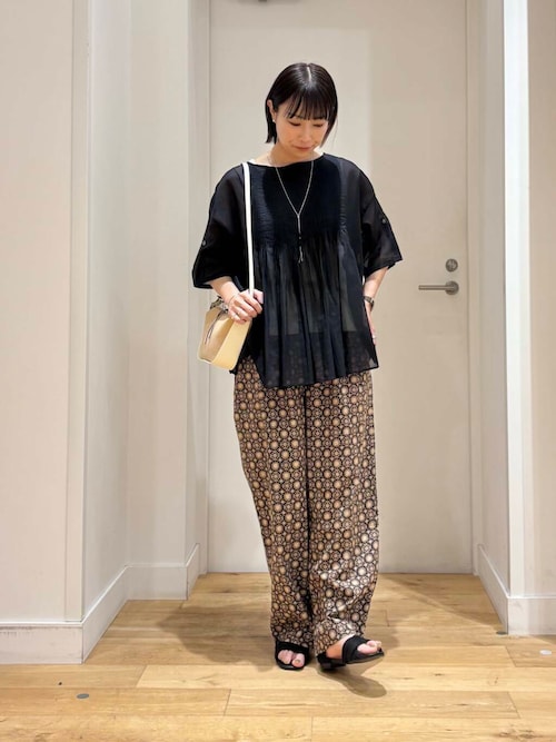 OUTDOOR PRODUCTS アソート柄イージパンツ ブルーA AZUL BY MOUSSY | アソート柄プリントイージーパンツ (パンツ