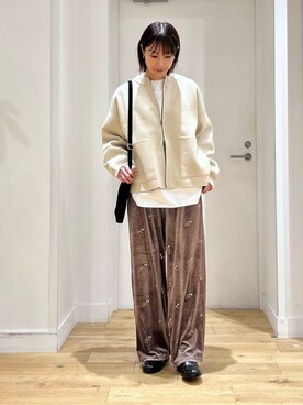 「アイテム（レインシューズ）」を使った、yokoo さん（レディース・156cm）の秋コーディネート