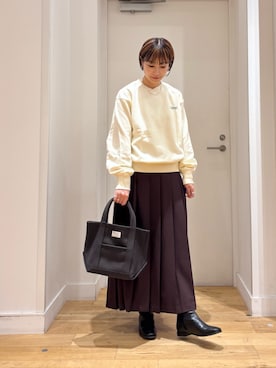 「アイテム（スカート）」を使った、yokoo さん（レディース・156cm・30代）の秋コーディネート
