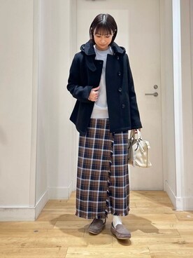 「doors」｜「アイテム（スリッポン）」を使った、yokoo さん（レディース・156cm）の冬コーディネート