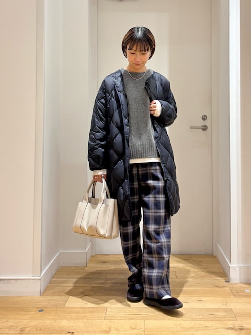 ライトダウンキルトロングコート｜冬服/暖かい/保温/軽量/通勤着/ノー