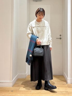 「アイテム（ボストンバッグ）」を使った、yokoo さん（レディース・156cm）の秋コーディネート