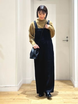 「骨格ウェーブ」｜「アイテム（オールインワン・サロペット）」を使った、yokoo さん（レディース・156cm）の秋コーディネート