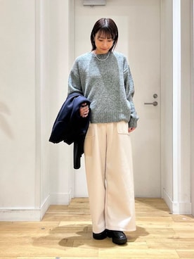 「URBAN RESEARCH DOORS（アーバンリサーチドアーズ）のウールリバーテーラードコート（その他アウター）」を使った、yokoo さん（レディース・156cm）の秋コーディネート