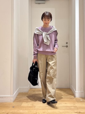 「アイテム（チノパンツ）」を使った、yokoo さん（レディース・156cm）の秋コーディネート