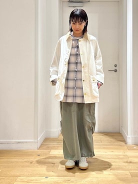 「Barbour（バブアー）の『別注』Barbour　BEDALE（その他アウター）」を使った、yokoo さん（レディース・156cm）の秋コーディネート