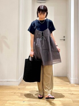 「URBAN RESEARCH DOORS（アーバンリサーチドアーズ）のアイテム（キャミソール）」を使った、yokoo さん（レディース・156cm）の夏コーディネート