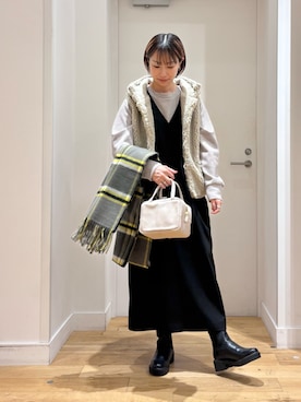 「アイテム（ワンピース/ドレス）」を使った、yokoo さん（レディース・156cm・30代）の冬コーディネート