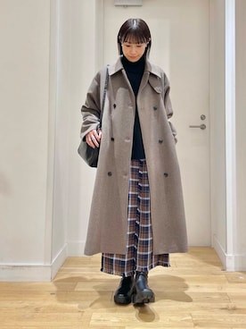 「URBAN RESEARCH DOORS（アーバンリサーチドアーズ）のタートルネックニット（ニット/セーター）」を使った、yokoo さん（レディース・156cm）の冬コーディネート