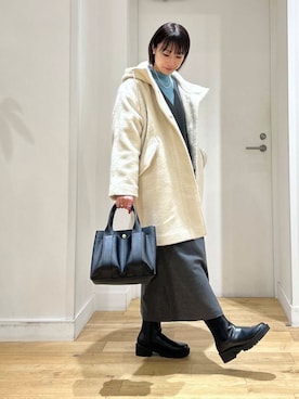 「SMELLY（スメリー）のアイテム（ピアス（両耳用））」を使った、yokoo さん（レディース・156cm）の秋コーディネート