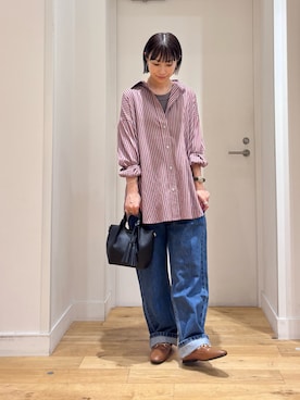 「アイテム（ローファー）」を使った、yokoo さん（レディース・156cm・30代）の夏コーディネート