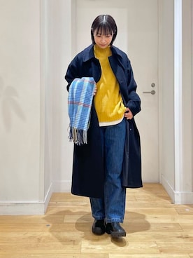 「URBAN RESEARCH DOORS（アーバンリサーチドアーズ）のタートルネックニット（ニット/セーター）」を使った、yokoo さん（レディース・156cm）の冬コーディネート