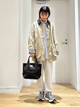 「Barbour（バブアー）の『別注』Barbour　BEDALE（その他アウター）」を使った、yokoo さん（レディース・156cm）の秋コーディネート