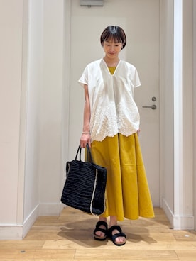 「BIRKENSTOCK（ビルケンシュトック）のBIRKENSTOCK　EXCLUSIVE ARIZONA WB(NR)（サンダル）」を使った、yokoo さん（レディース・156cm）の夏コーディネート
