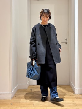 「アイテム（デニムパンツ）」を使った、yokoo さん（レディース・156cm・30代）の冬コーディネート