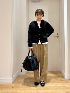 「URBAN RESEARCH DOORS（アーバンリサーチドアーズ）のスクエアトゥリボンミュール（サンダル）」を使った、yokoo さん（レディース・156cm）の秋コーディネート