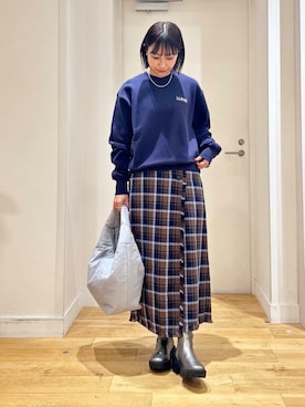 「URBAN RESEARCH DOORS（アーバンリサーチドアーズ）のクッショントート（トートバッグ）」を使った、yokoo さん（レディース・156cm）の冬コーディネート