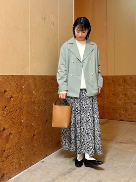 「春ニット」｜「アイテム（その他アウター）」を使った、imari さん（レディース・156cm）の春コーディネート
