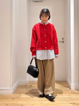 「アイテム（カーディガン/ボレロ）」を使った、yokoo さん（レディース・156cm・30代）の冬コーディネート