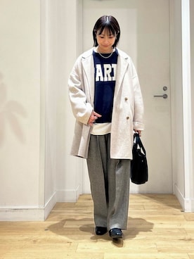 「URBAN RESEARCH DOORS（アーバンリサーチドアーズ）のウールリバーテーラードコート（その他アウター）」を使った、yokoo さん（レディース・156cm）の秋コーディネート