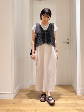 「アイテム（ニット/セーター）」を使った、yokoo さん（レディース・156cm・30代）の夏コーディネート