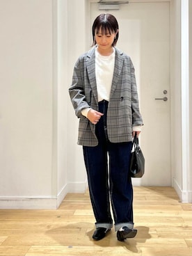「RODE SKO（ロデスコ）の『MADE IN JAPAN』スクエアトゥプチメタルローファー（ローファー）」を使った、yokoo さん（レディース・156cm）の夏コーディネート