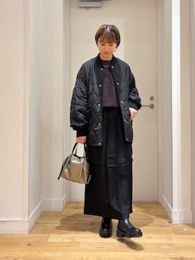 「URBAN RESEARCH DOORS（アーバンリサーチドアーズ）のトラックソールブーツ（ブーツ）」を使った、yokoo さん（レディース・156cm）の秋コーディネート