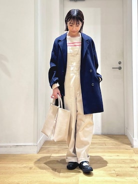 「低身長」｜「アイテム（サロペット/オーバーオール）」を使った、yokoo さん（レディース・156cm）の秋コーディネート