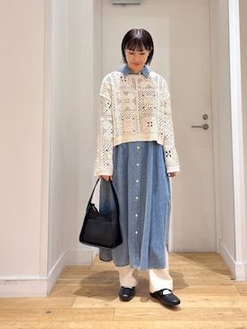 「URBAN RESEARCH DOORS（アーバンリサーチドアーズ）のスクエアトゥリボンミュール（サンダル）」を使った、yokoo さん（レディース・156cm）の秋コーディネート