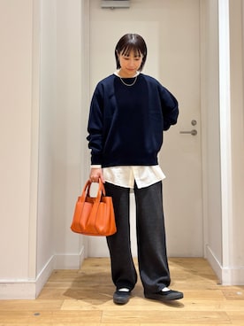 「アイテム（トートバッグ）」を使った、yokoo さん（レディース・156cm・30代）の秋コーディネート